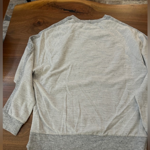 Monroe Reverse Contrast Rib Gray Raglan Sweatshirt - M - Picture 3 of 7
